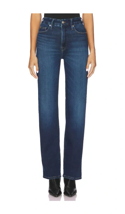 Good American Soft Tech Good True Straight Jeans In Blue