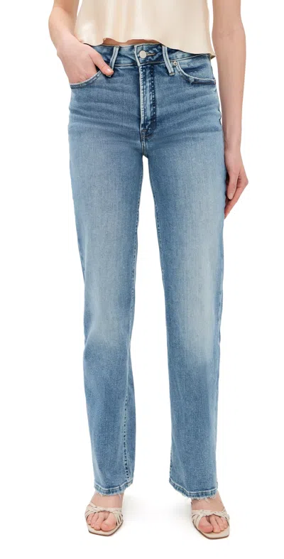 Good American Soft Tech Good True Straight Jeans Indigo1214 In Blue