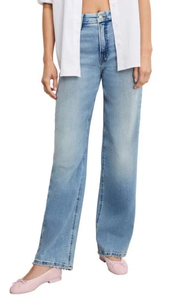 Good American Soft-tech Good True Straight Leg Jeans In Blue