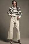 Good American Soft-tech Good Waist Crop Palazzo Jeans In Beige