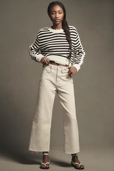 Good American Soft-tech Good Waist Crop Palazzo Jeans In Beige