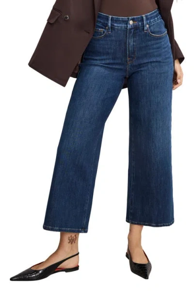 GOOD AMERICAN GOOD AMERICAN SOFT-TECH GOOD WAIST CROP WIDE LEG PALAZZO JEANS