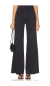Good American Soft Tech Good Waist Palazzo Jeans Black391 In Black