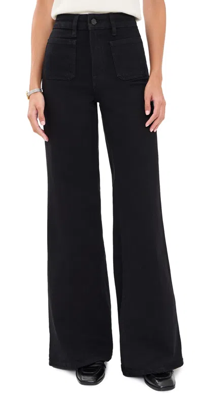 Good American Soft Tech Good Waist Palazzo Jeans Black001