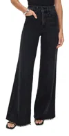 Good American Soft Tech Good Waist Palazzo Jeans Black391 In Black