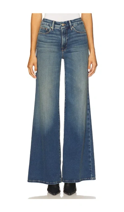 Good American Soft Tech Good Waist Palazzo Jeans In Blue