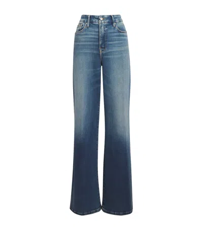 Good American Soft Tech Palazzo Wide-leg Jeans In Blue