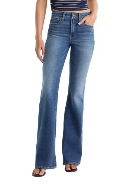 Good American Soft-tech Good Legs Flare Jeans In Blue