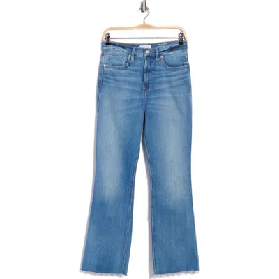Good American Soft-tech Good Raw Hem Kick Flare Jeans In Animal Print