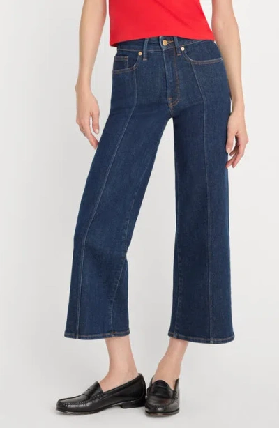 Good American Soft-tech Good Waist High Waist Crop Palazzo Jeans In Blue
