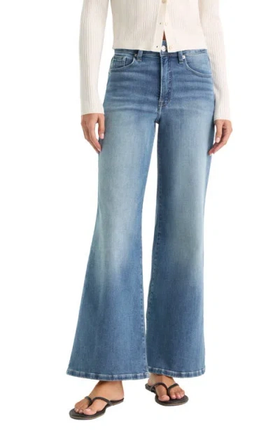 Good American Soft-tech Good Waist High Waist Wide Leg Palazzo Jeans In Blue