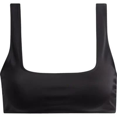 Good American Square Neck Compression Bikini Top In Black001