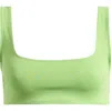 Good American Sparkle Metallic Bikini Top In Lime005