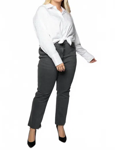 Good American Straight Jeans In Dark Grey In Gray