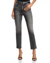 Good American Good Legs Split Pocket Ankle Straight Leg Jeans In Black