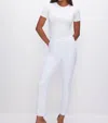 Good American Womens White037 Good Legs Straight-leg Mid-rise Stretch Jeans In White