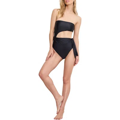 GOOD AMERICAN GOOD AMERICAN STRAPLESS CUTOUT ONE-PIECE SWIMSUIT