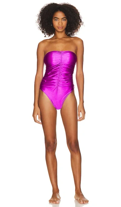 Good American Strapless Ruched Onepiece In Bright Orchid001