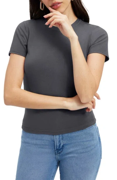Good American Womens Black001 Baby Round-neck Stretch-cotton T-shirt