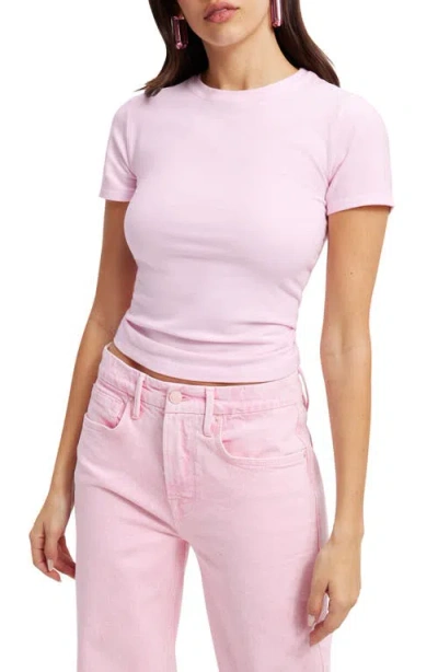 Good American Stretch Cotton Baby Tee In Rose Quartz