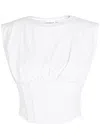 Good American Womens White001 Corset Sleeveless Stretch-cotton Top In White