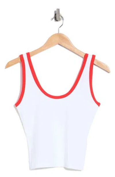 Good American Stretch Cotton Crop Ringer Tank In White
