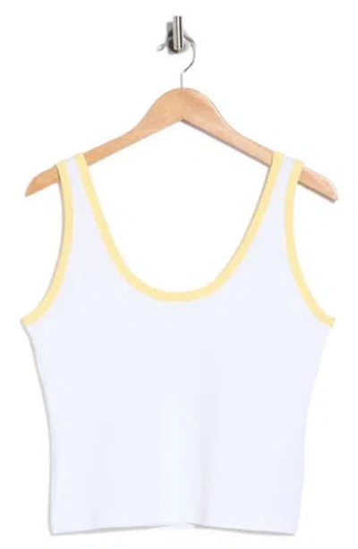 Good American Stretch Cotton Crop Ringer Tank In White