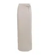 Good American Womens Ruched Mid-waist Stretch-woven Maxi Skirt Mushroom006 In Brown