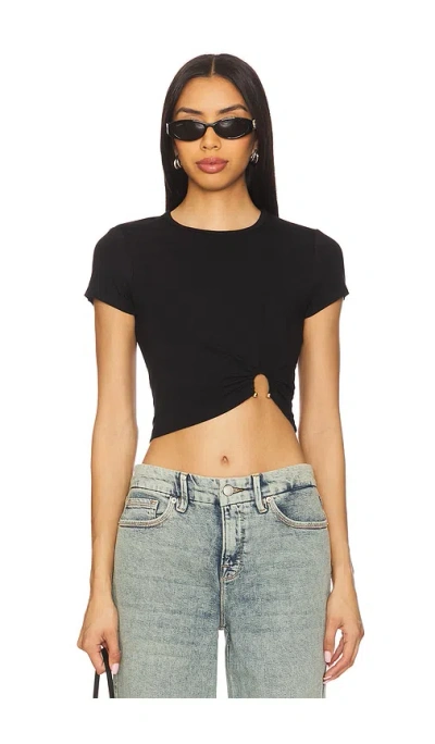 Good American Stretch Jersey Top In Black