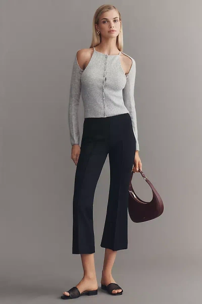 Good American Stretch Ponte High-rise Kick Flare Pants In Black
