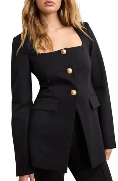 Good American Stretch Ponte Sculpt Blazer In Black