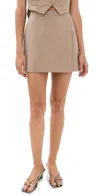 Good American Stretch Poplin Wrap Skirt Putty001 In Putty001