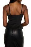 Good American Stretch Scuba Corset Top With Removable Straps In Black001