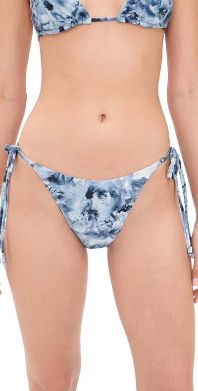 Good American String Bikini Bottoms Blue Angel Print