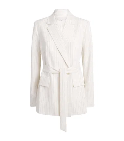 Good American Stripe Essential Suiting Blazer In White