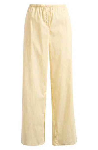 Good American Stripe Poplin Pants In Yellow