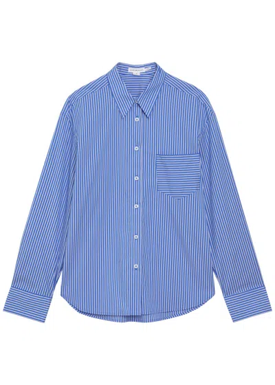 Good American Striped Cotton-blend Shirt In Brown