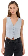 Good American Suiting Vest Heather Grey001 In Heather Grey001