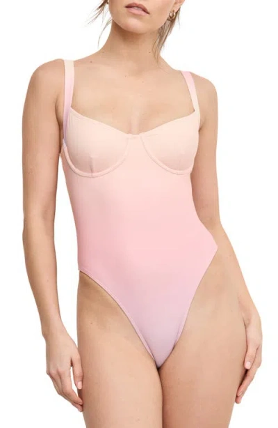 Good American Sunset Underwire One-piece Swimsuit In Sunset Gradient004