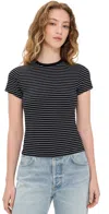 Shop Good American Super Stretch Baby Tee Classic Stripe002