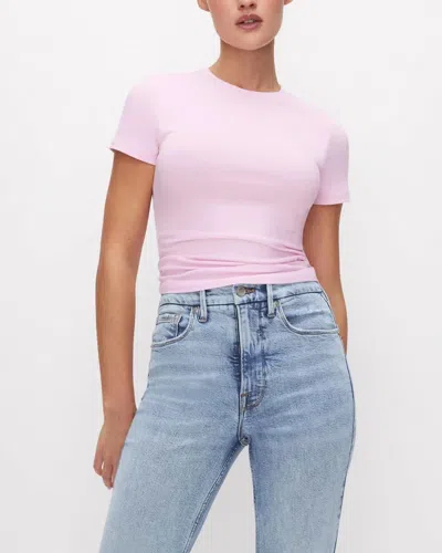 Good American Super Stretch Baby Tee In Pink