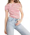 Good American Super Stretch Cotton Blend T-shirt In Red