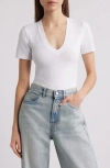 Good American Super Stretch Deep V-neck Bodysuit