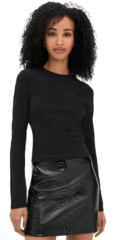Good American Super Stretch Long Sleeve Tee Black001