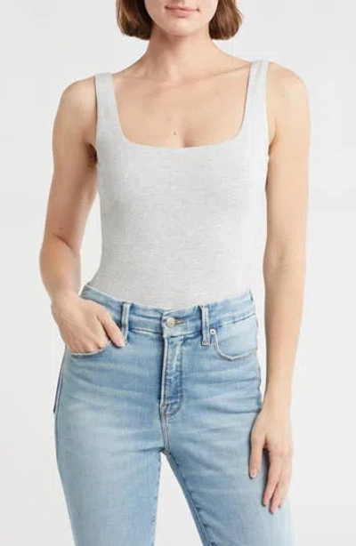 Good American Super Stretch Tank Bodysuit In Gray