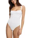 Good American Sweetheart Scuba Bodysuit In White001