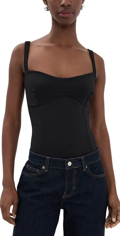 Good American Sweetheart Sculpting Tank Thong Bodysuit Black001