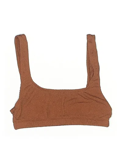 Pre-owned Good American Swimsuit Top Brown Swimwear