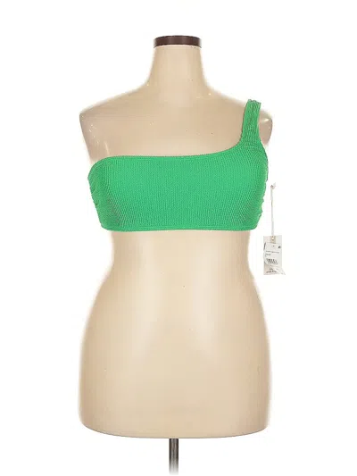 Good American Swimsuit Top Green One Shoulder Neckline Swimwear