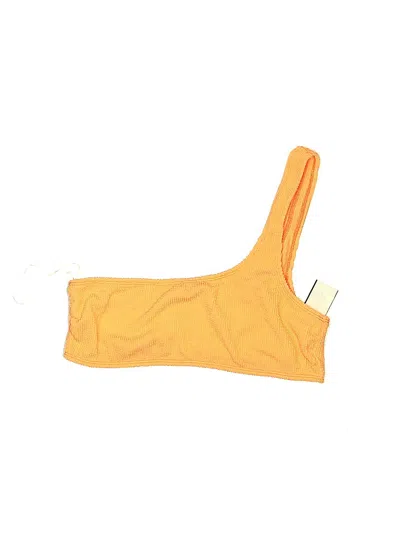 Good American Swimsuit Top Orange Solid Pattern Swimwear